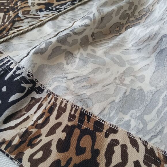 Erin London Vintage Animal Pattern Lightweight Zip Up Jacket Women's Size Medium - Picture 12 of 12